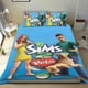 thumbnail image 1 of Los Sims Conjunto de sábanas temático, trío de piezas, cómodo y amigable con la piel, diseño único, regalo de decoración para el hogar para familiares, amigos y fans,135cm *200cm, 1 of 6