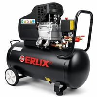 Erux - Compresor De Aire 50L 3Hp 220V Monofásico Alta Potencia Uso Taller 50Hz Negro