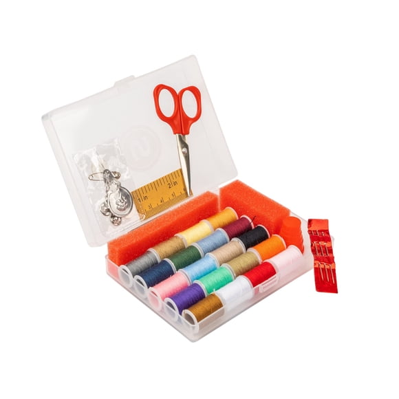 Kit de costura Singer Travel, caja de almacenamiento con notions, 34 unidades