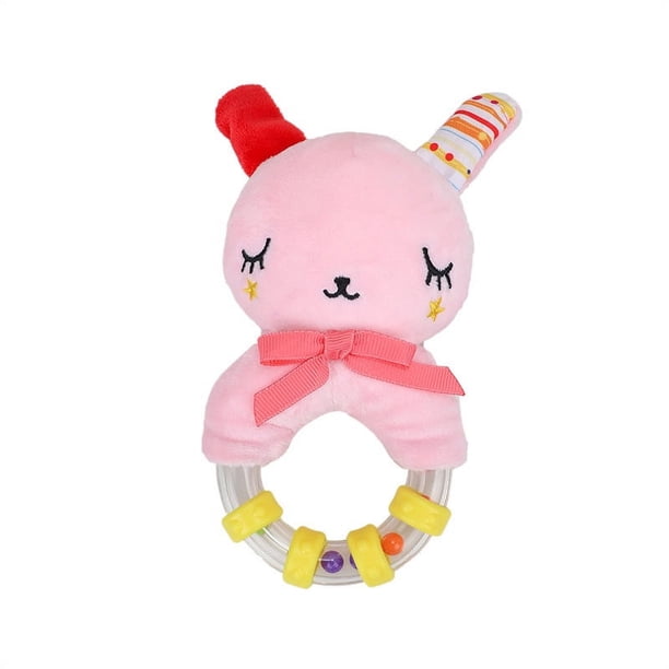 Cartoon Animal Hand-cranked Circle, Rubber Particle Hand-cranked Bell, Plush Toy Hand-grabbing Bell