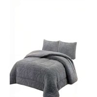 Genérico - Cubrecama De Relieve Premium Tamaño King Color Gris Claro