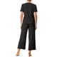 thumbnail image 3 of INSPIRE CHIC Conjunto de Pijama de Mujer Acanalado de Manga Corta Modal con Puños Volantes y Pantalones de Descanso Suaves L Negro, 3 of 6