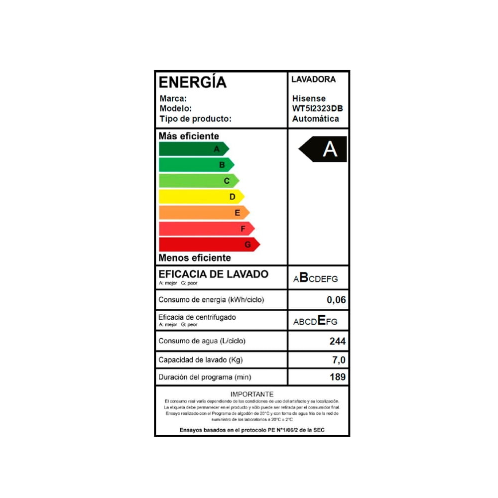 Hisense WT5I2323DB 23 kg Negro, foto 8