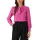 thumbnail image 2 of INSPIRE CHIC Blusas de Mujer con Lazo en el Cuello Elegantes de Manga Larga para Oficina y Trabajo XS Rosa Fucsia, 2 of 4