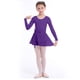 thumbnail image 2 of Maillot de ballet para niñas pequeñas, bailarina, baile, manga larga, volantes, tutú, falda, vestido de ballet y gimnasia, 2 of 5