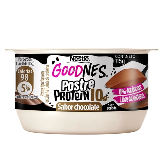 Postre Goodnes Protein Sabor Chocolate Pote, 115 g