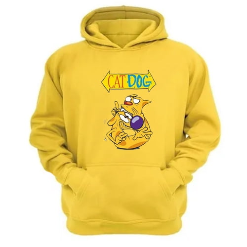 Genérico - Polerón Canguro Cat Dog Amarillo Talla Xs Unisex