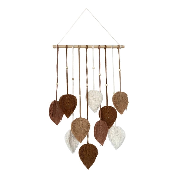 Macramé para colgar en la pared, decoración de pared, telón de fondo, tapiz tejido de algodón, tapiz bohemio, macramé para regalos, inauguración de la Marrón