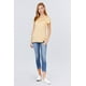 thumbnail image 4 of Saronite Camiseta Básica de Manga Corta con Cuello Redondo y Bolsillo, Color Amarillo Perla (para Mujer), 4 of 4