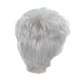 thumbnail image 4 of Pelucas Masculinas De Corte Pixie Natural Peluca Corta Y Recta De Cabello Humano Gris Plateado, 4 of 5