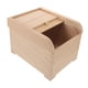 thumbnail image 4 of Contenedor de alimentos de madera, dispensador de arroz con tapa deslizante, contenedor de almacenamiento de arroz para cereales, granos y frijoles Beige, 4 of 5
