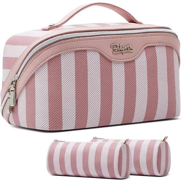 Neceser BOYATU 3 piezas rayado rosa impermeable S