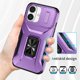 thumbnail image 2 of Funda Armada para iPhone 16 Plus con Tapa Deslizante y Soporte Magnético Giratorio Morado, 2 of 5