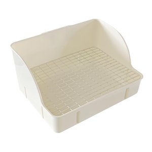 Ioensy - Caja De Arena Para Conejos, Hámster, Conejillo De Indias, Inodoro Para Mascotas, Bandeja De Arena Para Animales Pequeños, Color Blanco