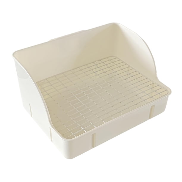 Caja De Arena Para Conejos, Hámster, Conejillo De Indias, Inodoro Para Mascotas, Bandeja De Arena Para Animales Pequeños, Color Blanco