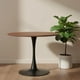 thumbnail image 2 of Mesa Redonda Tulip 120cm | Cubierta Efecto Madera Oscura, 2 of 4