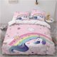 thumbnail image 1 of Sunshine Rainbow Unicorn Duvet Cover Bedding Set Pillowcase 3-Piece Bedding Set, 1 of 5