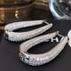thumbnail image 5 of Aretes de Aro Plateados en Forma de U para Mujer, Aretes Huggie de Lágrima con Circonia Cúbica Completamente Pavimentada, Joyería de Oreja de Aro con Clic Ovalado de Cristal Brillante para Boda,, 5 of 6