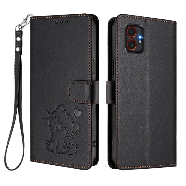 Carcasa Billetera de Cuero Sintético para Samsung Galaxy Xcover 7 Pro, Negro
