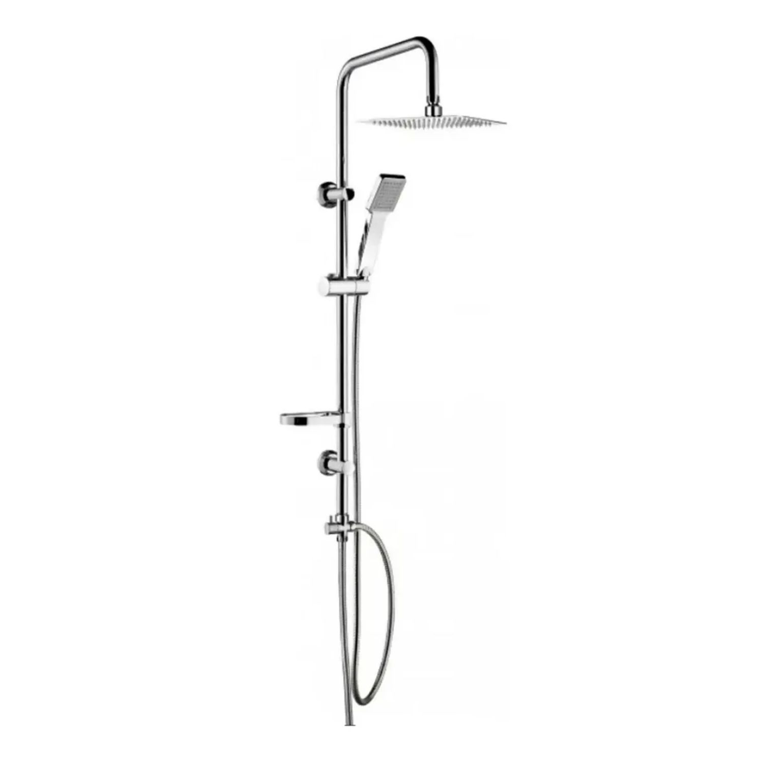 Importclick - Ducha Columna Con Llave De Paso Cuadrada Acero