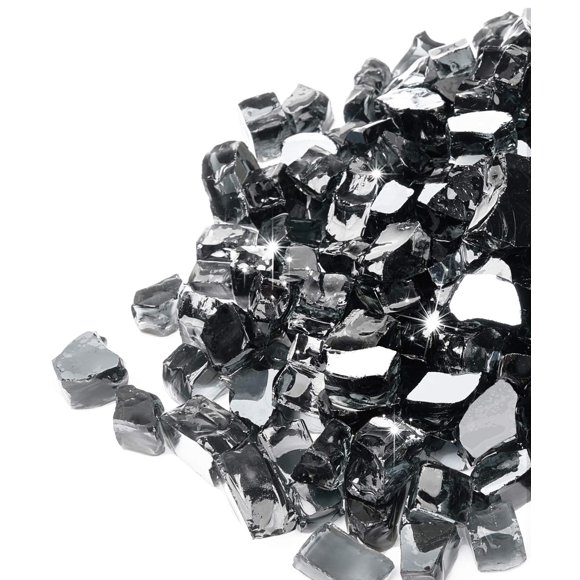 GASPRO Vidrio para Fuego Negro de 9 kg, piedras de 1,3 cm para fogatero