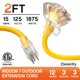 thumbnail image 2 of Cable de extensión Deeklify 61 cm 12 AWG 3 tomacorrientes, 2 of 8