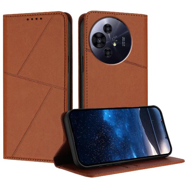 Funda Cartera Magnética para TCL 50 NxtPaper 5G Protección Antichoque con Ranuras Marrón