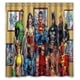 thumbnail image 1 of Cortina de ducha de superhéroe Wonder Woman Superman Batman, juego de cortina de baño con ganchos, tamaño 66 x 72 pulgadas, 1 of 3