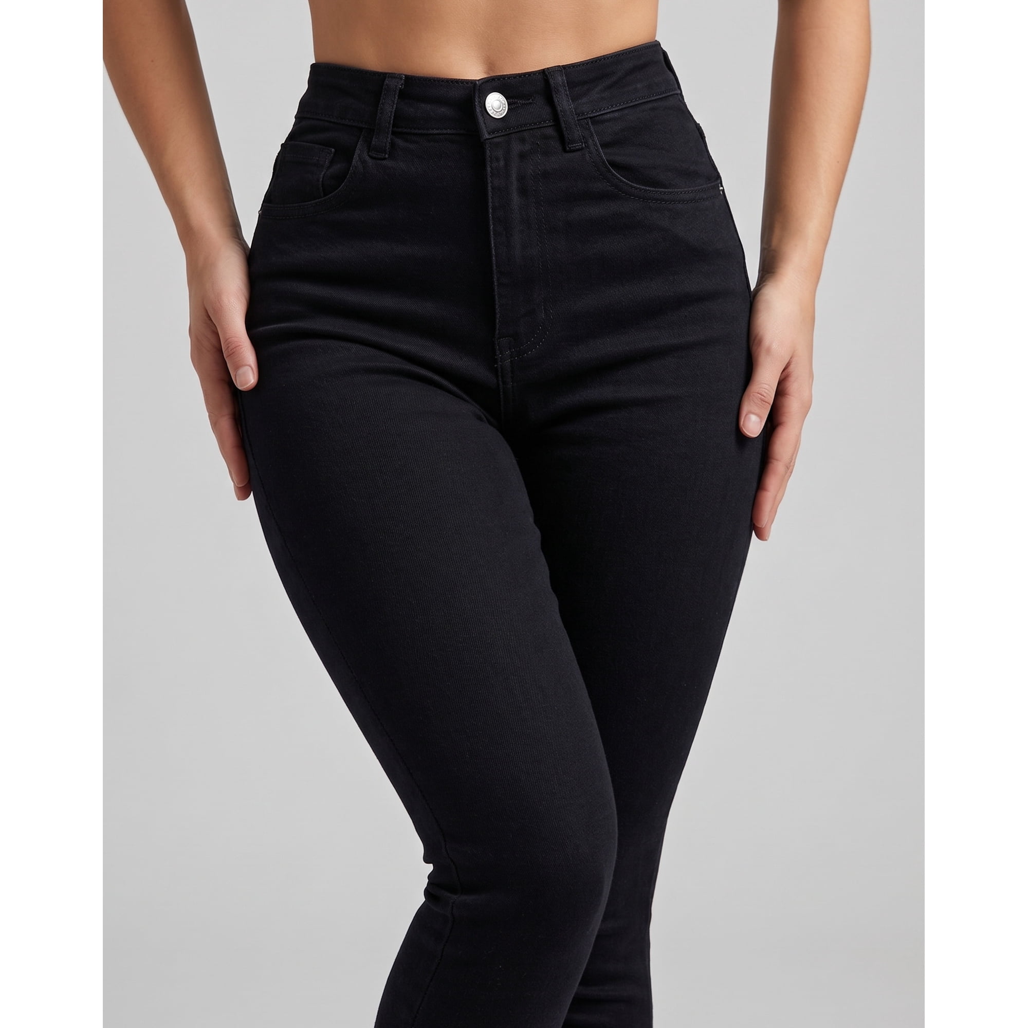 Flix Spa - Pantalón Urban Negro Pitillo Tiro Alto Efecto Modelador - Imp5534