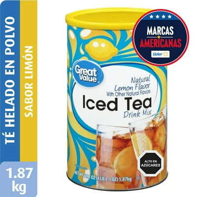 Té Helado En Polvo Sabor Limón Tarro 1,87 Kg Great Value