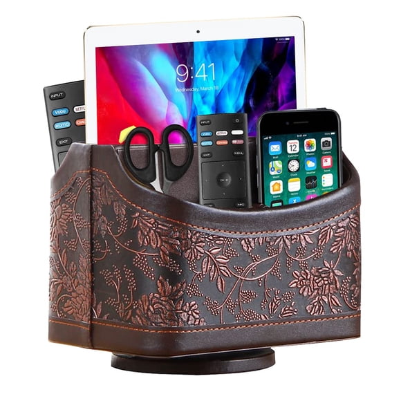 Soporte para mando a distancia Fanousy, piel sintética giratoria 360°