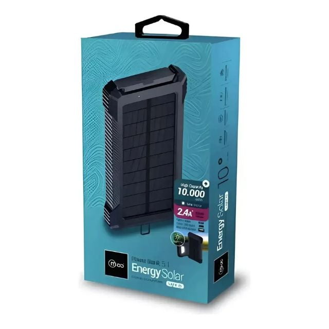 Power Bank Carga Solar 10000 Mah Negro Batería Externa Mlab Negro Carga Dual Todoterreno