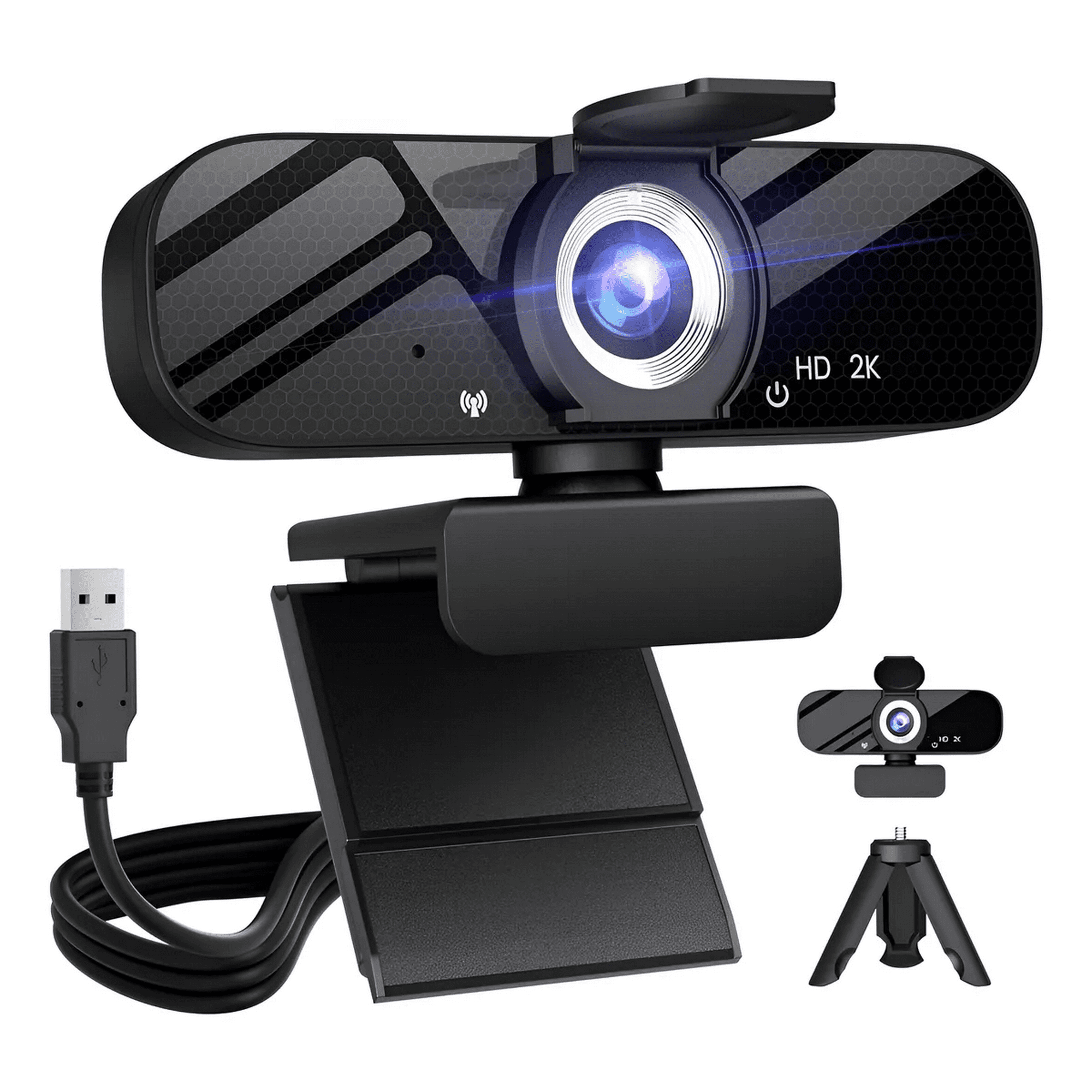 Genérico - Camara Web 2k 1440p Calidad Mac/windows Con Tripode Negro
