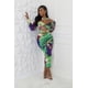 thumbnail image 4 of Vestido Con Cuello Redondo Manga Larga Cierre De Cremallera En La Espalda Corte Elástico En La Parte Delantera Elegante Y Con Aberturas Multicolor (para Mujer), 4 of 5