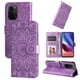 thumbnail image 2 of Funda tipo cartera FOXDOCK para Xiaomi Poco F3 , diseño girasol en relieve, cuero PU, cierre magnético, soporte y tarjetero, 2 of 5