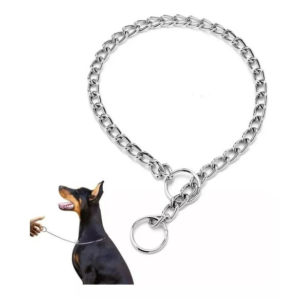 Collar De Adiestramiento Metálico, Para Perro 65 Cm. Plateado
