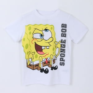 Polera Manga Corta Niño Blanco Personaje Bob Esponja