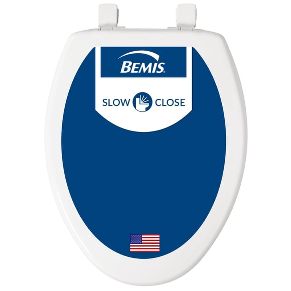 Asiento de inodoro Bemis 7300SLEC alargado con cierre lento, color blanco