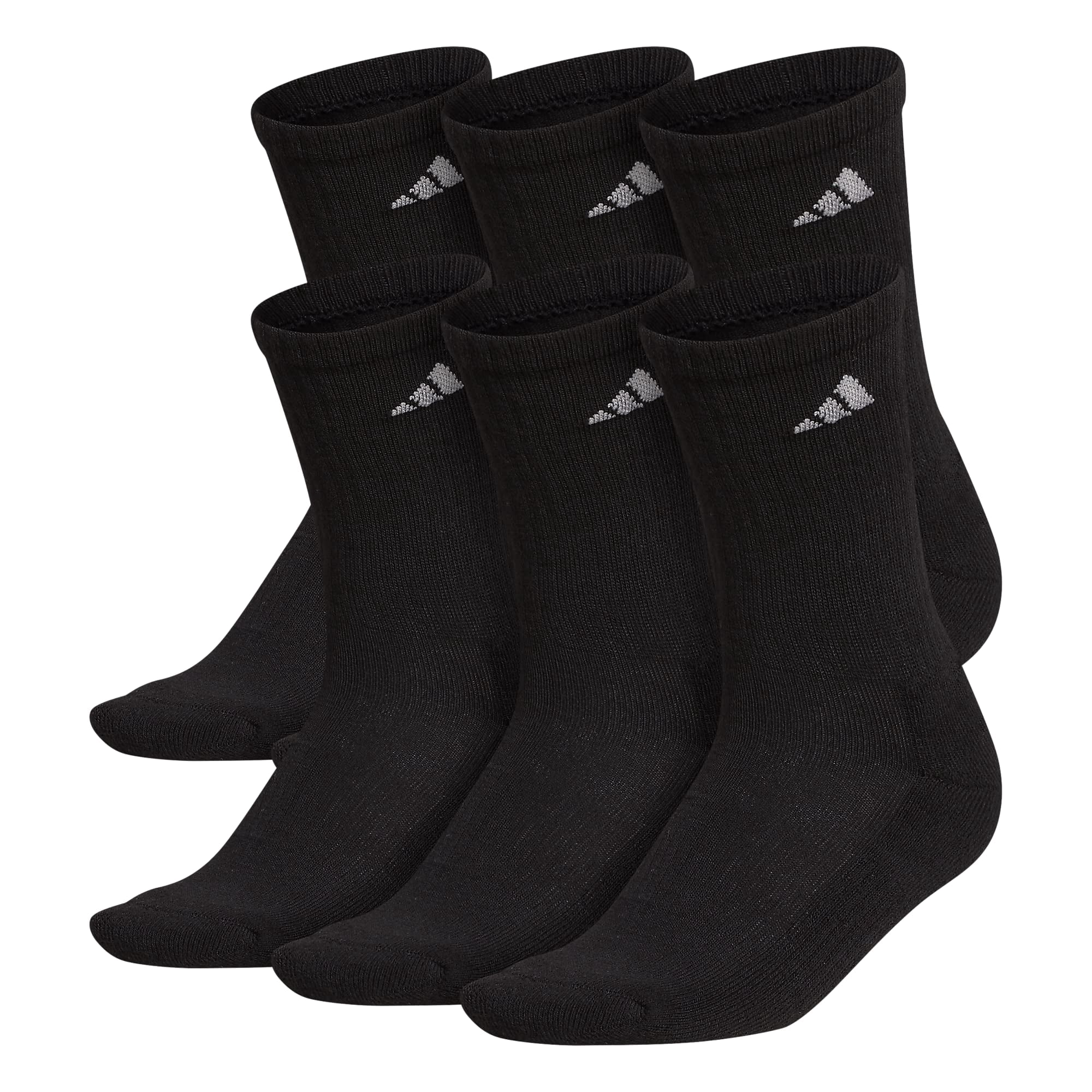 Calcetines Adidas Athletic Cushioned Crew Para Mujer, 6 Pares, Negro/aluminio