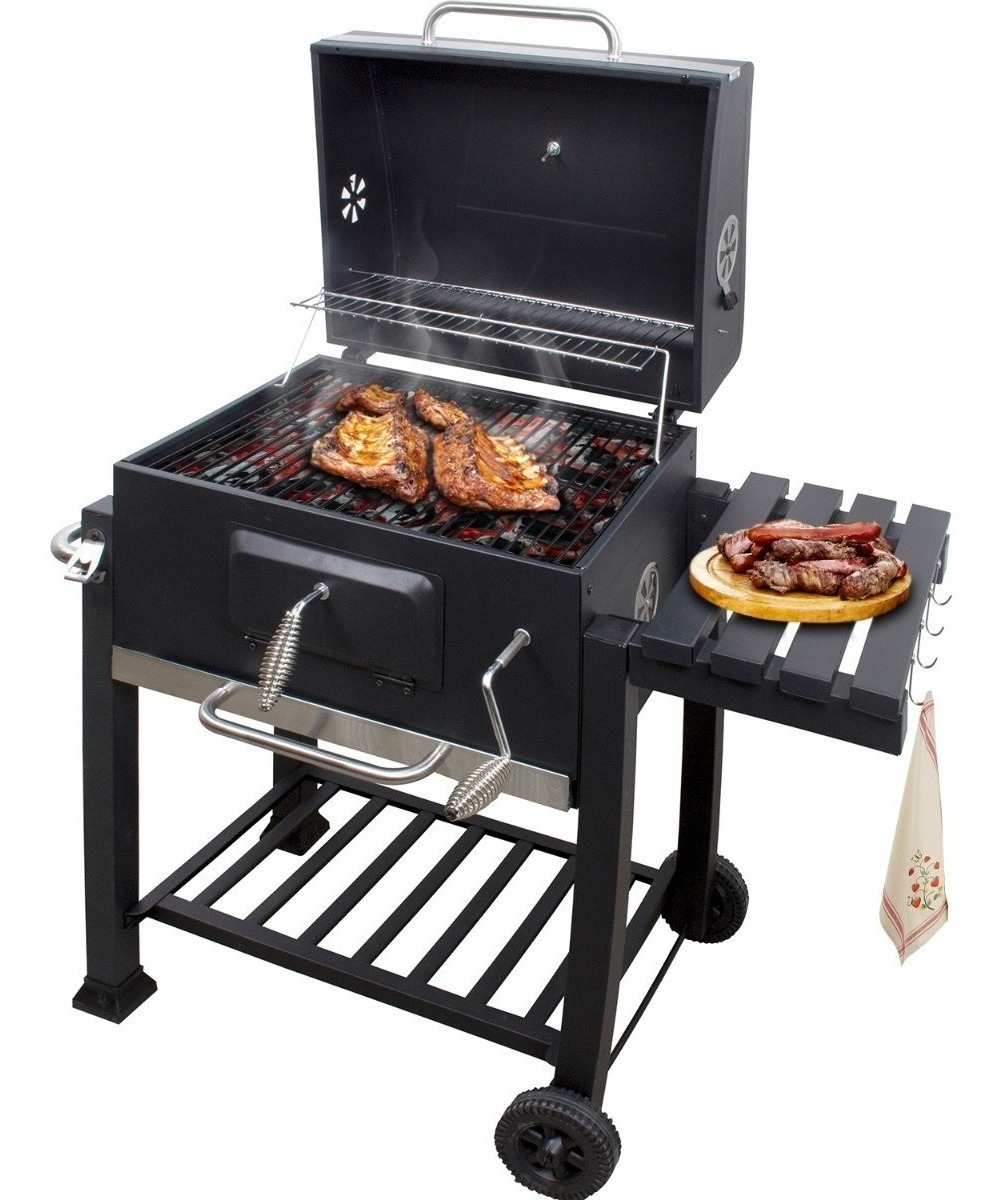 Jardimex - Asador De Carbon 24 Heavy Duty Portatil Negro Parrilla Carne