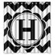 thumbnail image 1 of Cortina de ducha de chevron en blanco y negro, juego de cortina de baño con ganchos, tamaño 60 x 72 pulgadas, 1 of 3