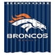 thumbnail image 1 of Cortina de ducha con el logotipo de los Denver Broncos, juego de cortinas de baño con ganchos, tamaño 66 x 72 pulgadas, 1 of 3