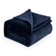 thumbnail image 1 of Manta de cama de forro polar azul marino, tamaño queen, suave, 230 x 230 cm, 1 of 6