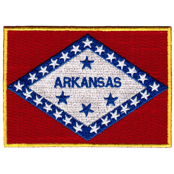 Parche bordado Cypress Collectibles Arkansas (aplicable con plancha) 8,9 × 6,4 cm