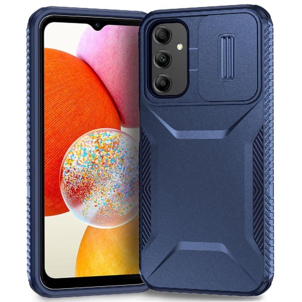 Funda Resistente para Samsung Galaxy A14 5G con Tapa Deslizante y Protección Militar Azul