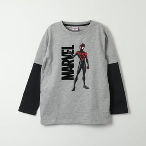 Polera Manga Larga Niño Spiderman Flex Gris Marvel