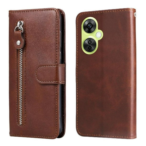 Funda con Cremallera para OnePlus Nord N30, Carcasa Cartera de Cuero PU con Soporte y Tarjetero