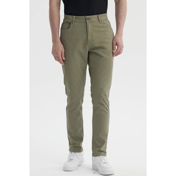 Jeans Hombre Slim Color Verde Militar - ll