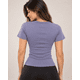 thumbnail image 3 of Polera Deportiva Mujer Manga Corta Acanalada Cuello Redondo, 3 of 4