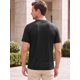 thumbnail image 3 of INSPIRE CHIC Camiseta Henley de Manga Corta Básica Casual para Hombre XL Negra, 3 of 5